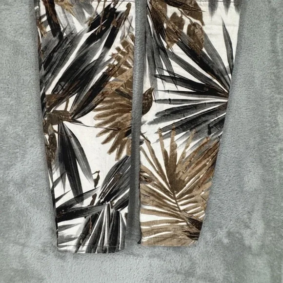 Sonia Bogner Pants Womens 30x29 Ankle Zip Pockets Palm Leaf Print AOP Turkey - Picture 13 of 16